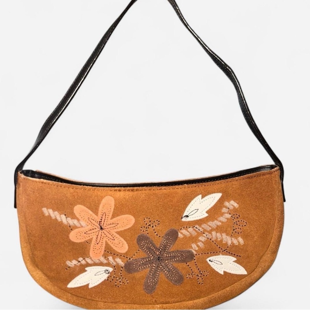 Brown Floral Shoulder Bag